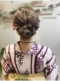 襟足２センチのボブスタイルさんの浴衣アップ