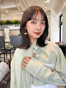 コート 表参道(Cote) くびれミディ★斜めバング/グレージュカラー/シルキーベージュ