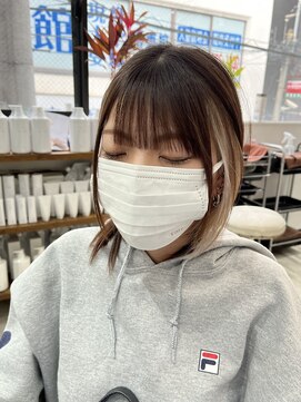 ベルヘアーデザイン 堺東(Belle hair Design) インナーカラー/ホワイトベージュ/ミルクティーベージュ