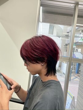 ワンズナゴヤ 名古屋栄店(ONE's NAGOYA) フェザーパーマブルーブラックスパイキーショートスペインカール