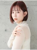 シースルーバング/前下がりボブ