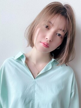 ナチュラルボブ*大人ボブ*顔周りカット*ベージュカラー*髪質改善
