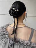 タイトアレンジ艶アレンジリボンアレンジお団子アレンジ