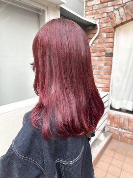 ラレイ ハラジュク(Lalei harajuku) 【白石】ブリーチなし赤髪ボルドーカラー暖色艶カラーミディアム