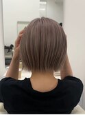 ミルクティーブロンド/ダークブルー/デジタルパーマ/渋谷