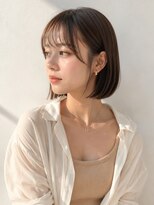 ルシードスタイル アウラ 松戸市五香(LUCIDO STYLE Aura)&nbsp;長めショートボブナチュラルストレートボブニュアンスボブ小顔