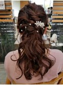 【NUDE COLOR】ルーズハーフアップアレンジ