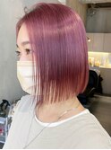 カシスピンクボブ_チェリーブラウンフェミニンロング_ba410772