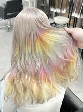 ホワイトミルクティーカラー×レインボーカラー