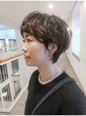 ニュアンスパーマのショートボブ/ショートカット/ショートヘア/