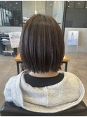 切りっぱなしぱつっとボブ立体感小顔レイヤーカット20代30代