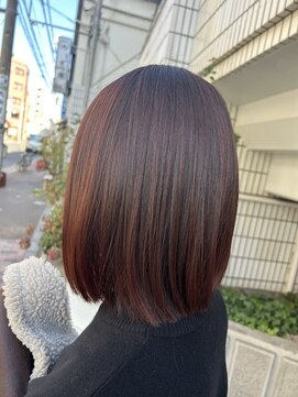 ビンナ(BINNA) レッドブラウン×切りっぱなし