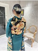 シニヨンヘアセット＋振袖着付け