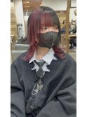 仙台ウルフカットインナーカラーツートンカラーシャギーウルフ
