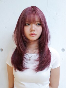 アルバム 池袋(ALBUM) ロング顔周りレイヤー前髪カットブリーチ_F0910