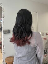 エイチ(811)&nbsp;バレイヤージュボブヘアセミロング前髪タッセルボブ姫カット