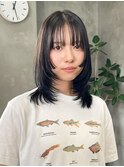 姫カットレイヤー　ミディアムレイヤー　レイヤースタイル