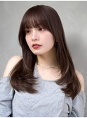 透明感カラー オリーブベージュ &nbsp;セミロングレイヤー
