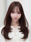 髪質改善ブリーチなし韓国ヘア顔周りロングくびれレイヤー