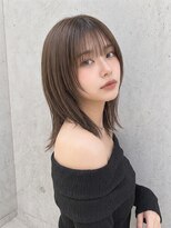 カバーヘア アカデミー 北浦和西口店(COVER HAIR ACADEMY)&nbsp;夏カラーブリーチなしオリーブベージュ切りっぱなし小顔p北浦和