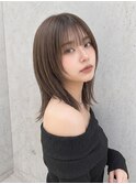 夏カラーブリーチなしオリーブベージュ切りっぱなし小顔p北浦和