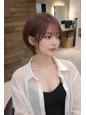 カシスブラウンで作る上品なくびれショート
