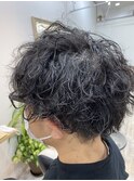 ツーブロックツイストスパイラルパーマ
