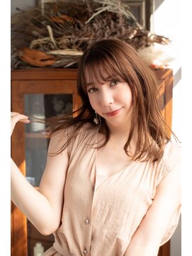 エラマ ヘアメゾン(elama hair maison) 【elama】大人セミロング＋シースルーバング