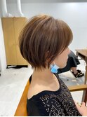 マロンベージュ Aラインボブドレスヘアかきあげロング