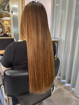 カノエ(canoe) ロング/オレンジ/髪質改善縮毛矯正/髪質改善/韓国風/韓国ヘア