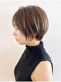 クールショート_グレージュカラーボブウルフ_ba404731
