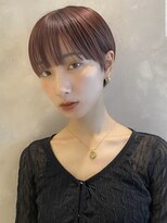 トルネード(TORNADO)&nbsp;大人可愛いマッシュショートワイドバングワインレッドカラーM914