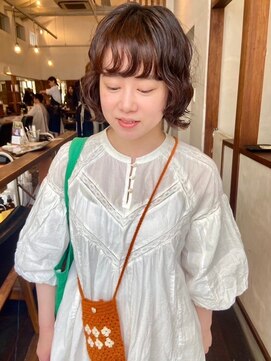 モク 大阪梅田店(MOK) 【ゆるニュアンス】カジュアルパーマボブ