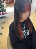 赤髪　インナーカラー