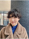 エアウェーブ無造作ラフふんわりパーマショートヘアカットカラー