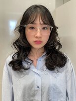 ソル 栄矢場町(SOL) レイヤーカットウェーブヘア黒髪アレンジヘア