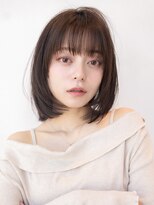 20代30代大人可愛い斜めバング/