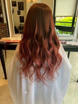 ヴァンクラウドコウベ(VENT CLOUD KOBE) ◎ピンクブラウン艶髪ロングエクステ/大人女子