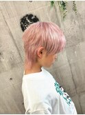 メンズ×ペールピンク