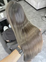 スターズレイ 本川越(STARS ray)&nbsp;透明感カラー オリーブグレージュ 髪質改善ストレート 20代 艶髪