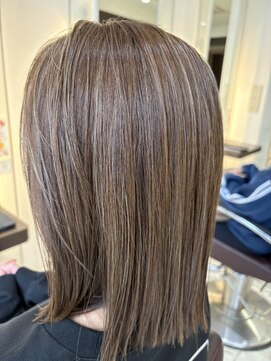 細かなハイライトワンレングス