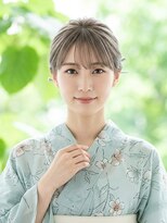 と和 巣鴨 浴衣×韓国風カチモリシニヨン シアーグレージュ