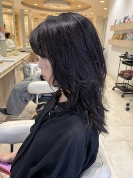 アッシュ 仙川店(Ash) 30代40代50代60代ハッシュウルフロングレイヤーくびれ流しバング