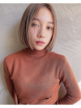 ベル 銀座並木通り店(Belle) センターパート　前髪長めのストレートボブ【Belle銀座】