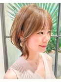 大人可愛いふんわりカールワンカールこなれミディ小顔薄めバング