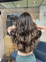 ラフ(LAFF)&nbsp;#バレイヤージュ#グレージュカラー#ボブウルフ#ココアベージュ