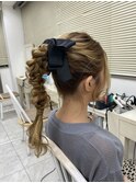 編みおろし × ポニー