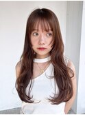 顔周りレイヤーロング前髪カットくびれヘア_ba537292
