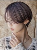 大人可愛い20代30代40代黒髪前下がりひし形小顔ボブ丸みショート