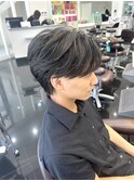 センターパート/ニュアンスパーマ/刈り上げなし